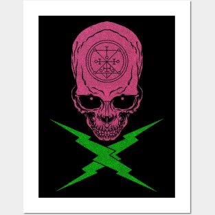 Cool Skull Vaporwave Design Posters and Art